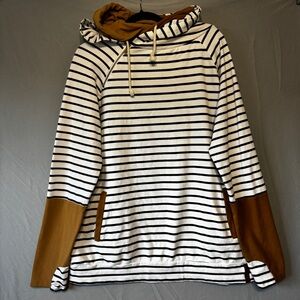 Ampersand Avenue Womens Striped Colourblock Double Lined Hoodie Size XXXL Comfy